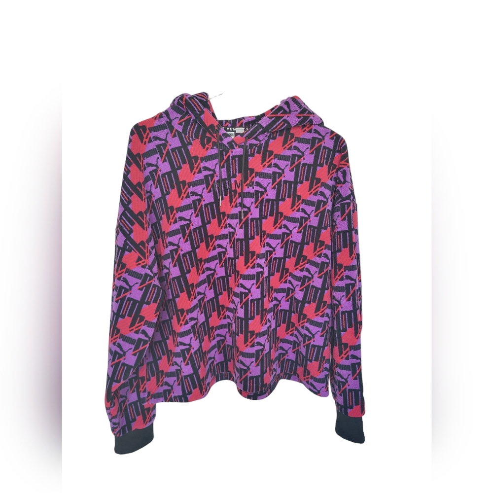PUMA-retro style -90’s-Hoodie-Black&Puple